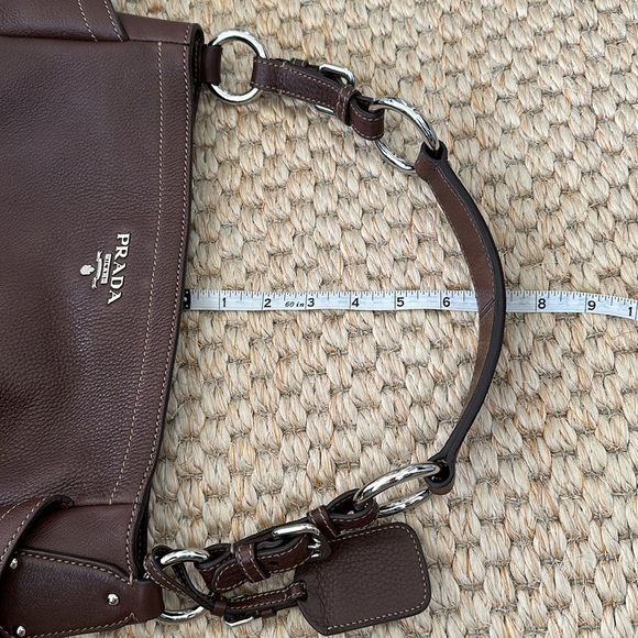 Prada Vitello Daino Hobo Shoulder Bag BROWN - Picture 14 of 16